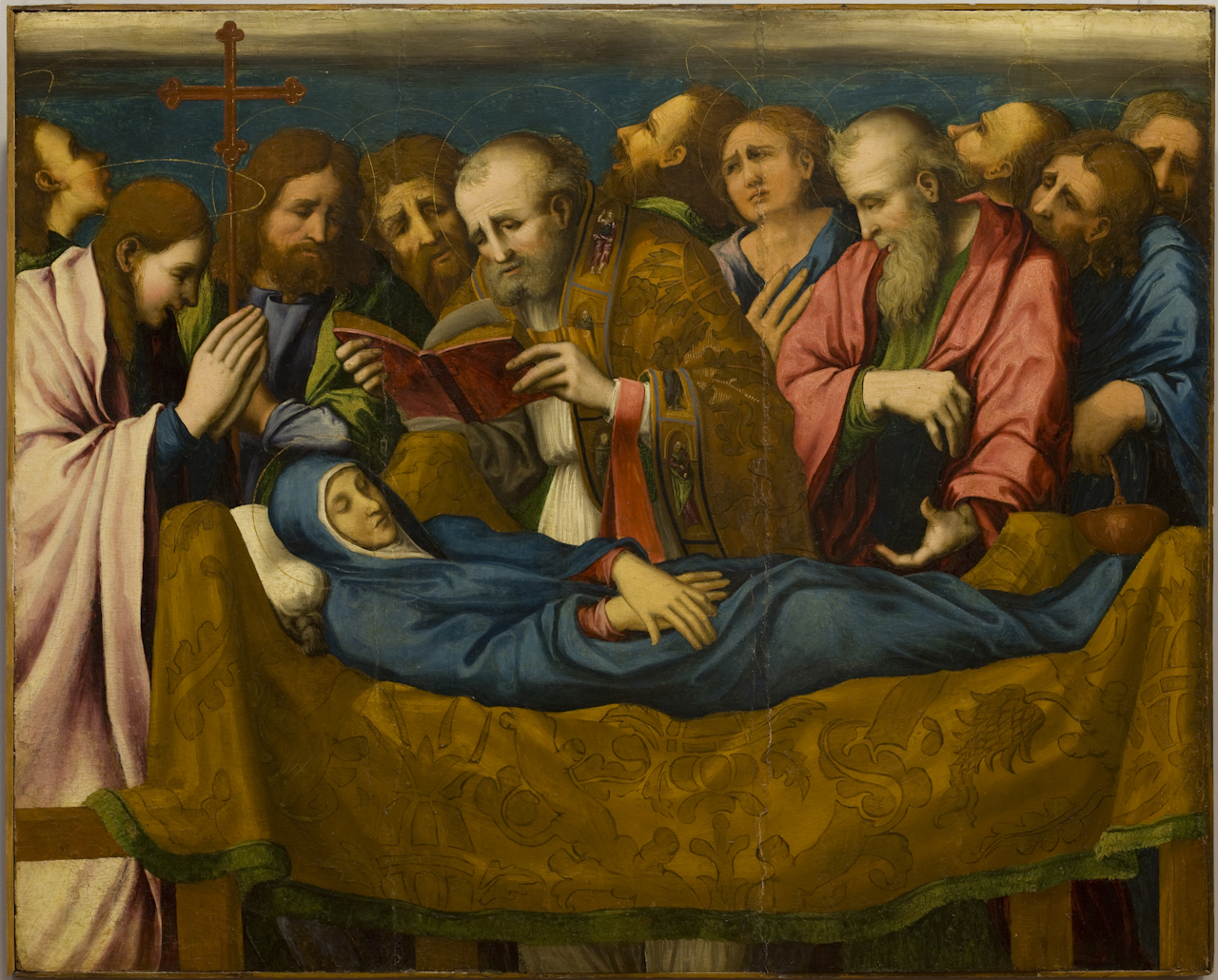 morte della Madonna (dipinto) di Cardisco Marco detto Marco Calabrese (sec. XVI)