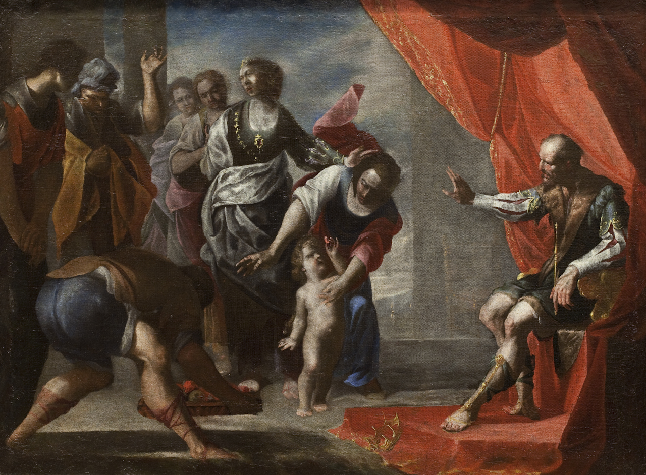 Giudizio di Salomone (dipinto) di Cavallino Bernardo (sec. XVII)