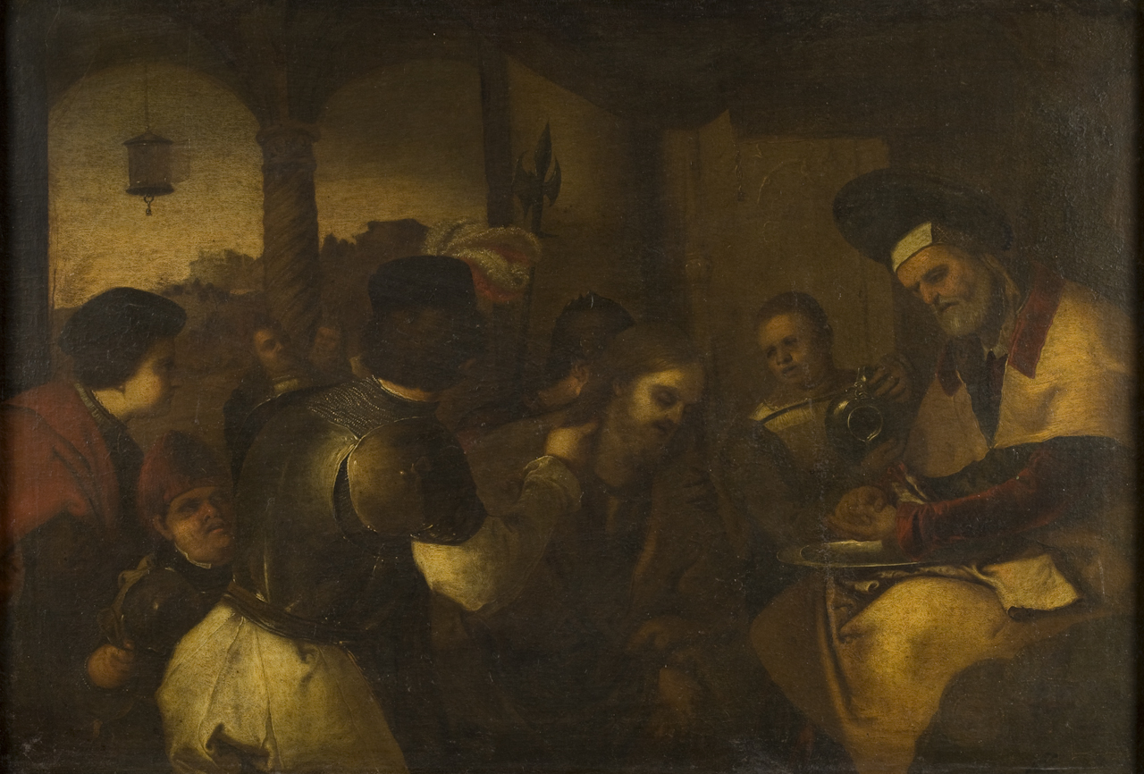 Gesù davanti a Pilato (dipinto) di Giordano Luca (sec. XVII)