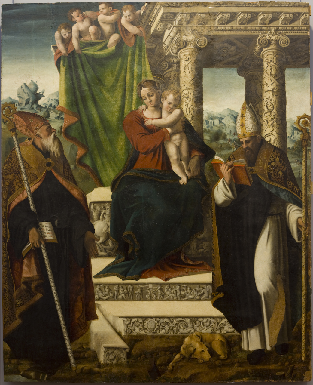 Madonna con Bambino e Santi (dipinto) di Giordano Stefano (sec. XVI)