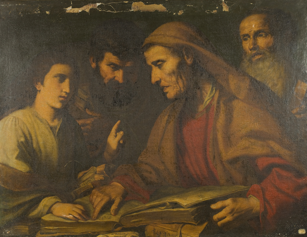 Gesù tra i dottori (dipinto) di Maestro dell'Emmaus di Pau (sec. XVII)