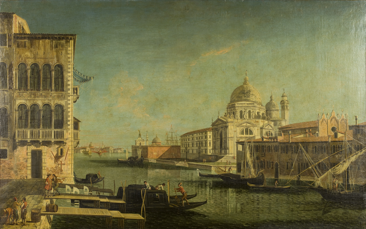 veduta della chiesa della Salute a Venezia (dipinto) di Albotto Francesco (sec. XVIII)