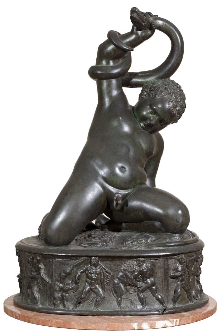 Ercole bambino soffoca i serpenti (statua) di Della Porta Guglielmo (sec. XVI)