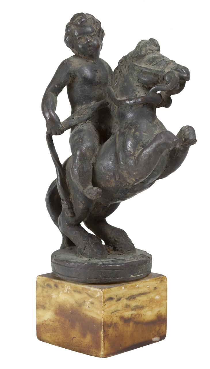 putto a cavallo (statuetta) - ambito veneto (sec. XVII)