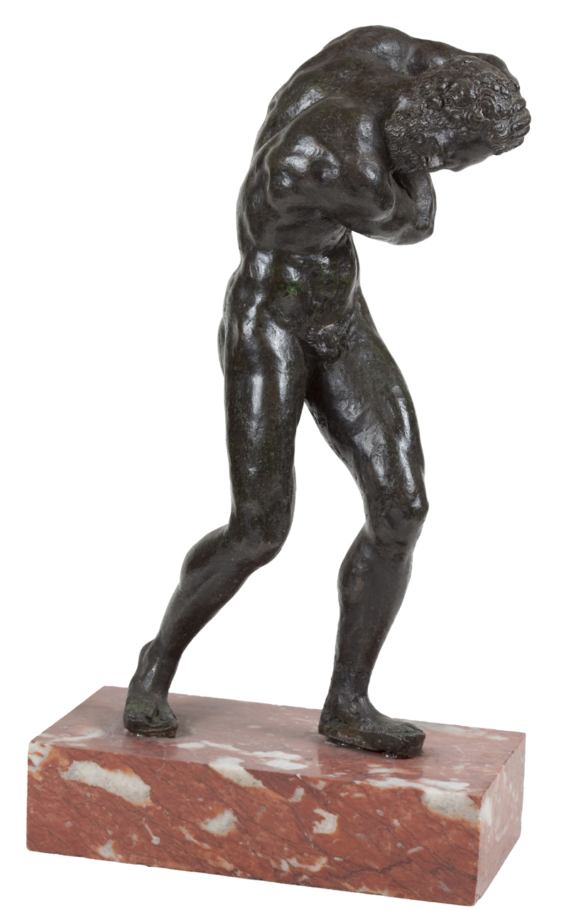 figura maschile in torsione (statuetta) di Vittoria Alessandro (attribuito) (terzo quarto sec. XVI)