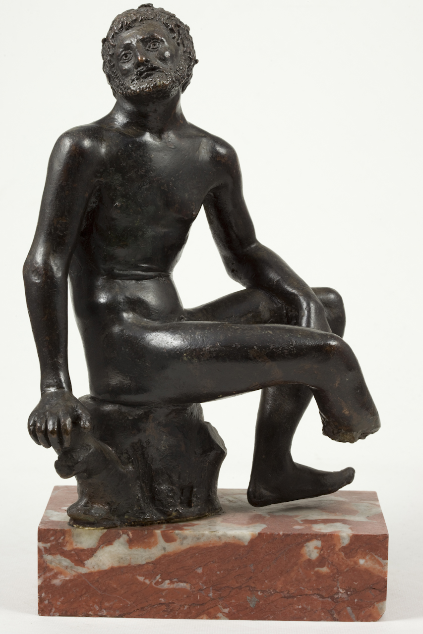 nudo maschile seduto (statuetta) - ambito tedesco (inizio sec. XVI)