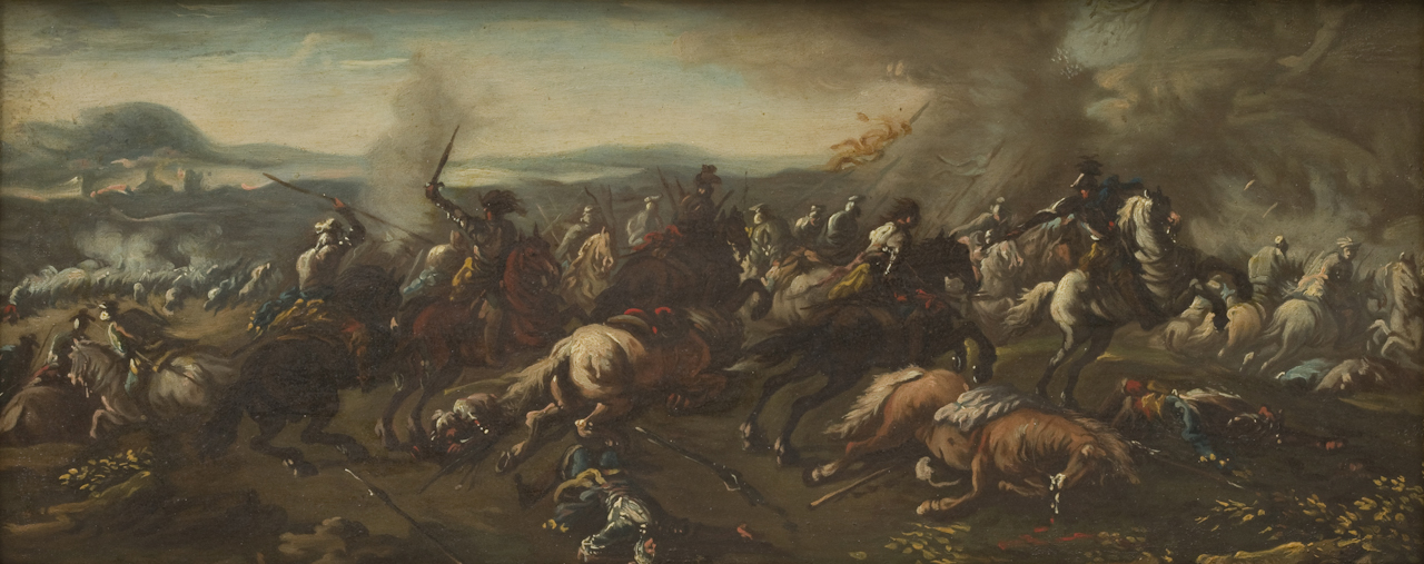 scena di battaglia (dipinto) di Angeli Filippo detto Filippo Napoletano (scuola) (sec. XVII)