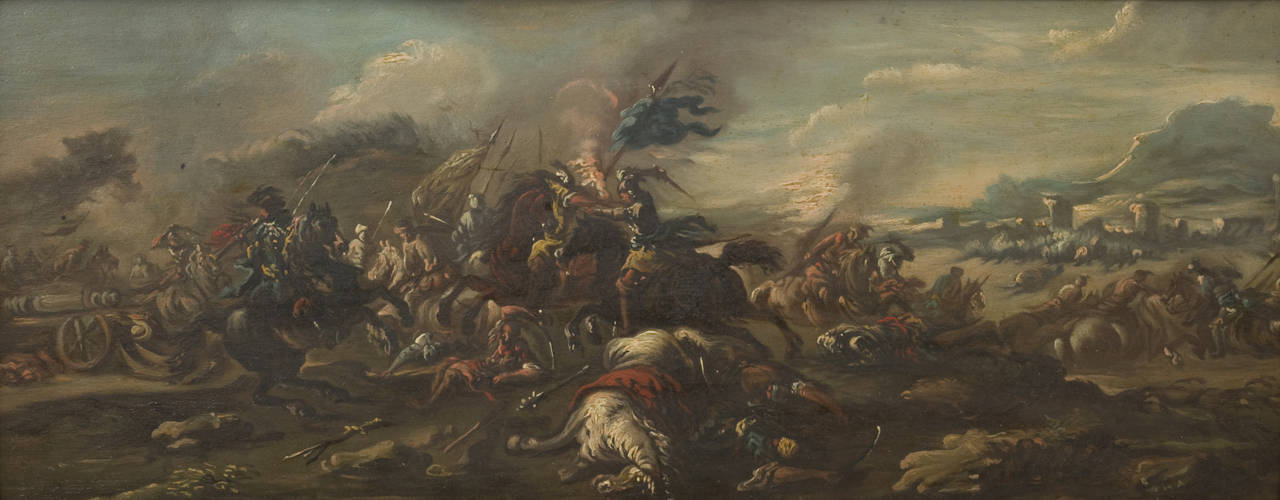 scena di battaglia (dipinto) di Angeli Filippo detto Filippo Napoletano (scuola) (sec. XVII)