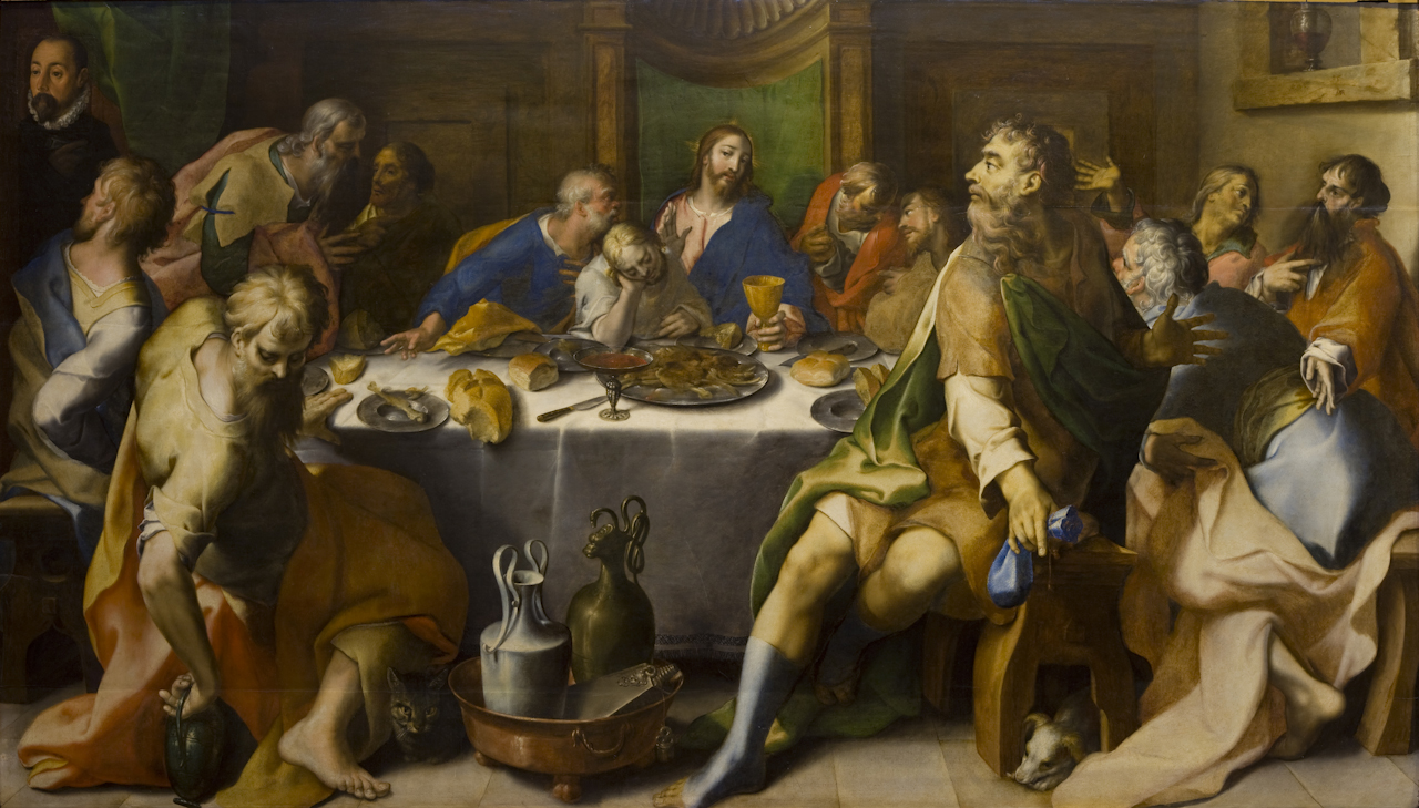 ultima cena (dipinto) di Hendricksz Dirk detto Teodoro d'Errico (sec. XVI)