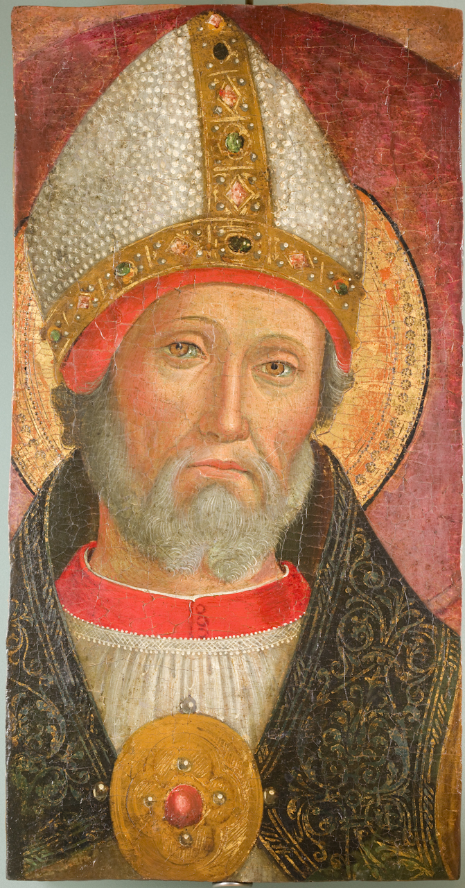 Santo vescovo (dipinto) - ambito umbro-laziale (fine/ inizio secc. XV/ XVI)