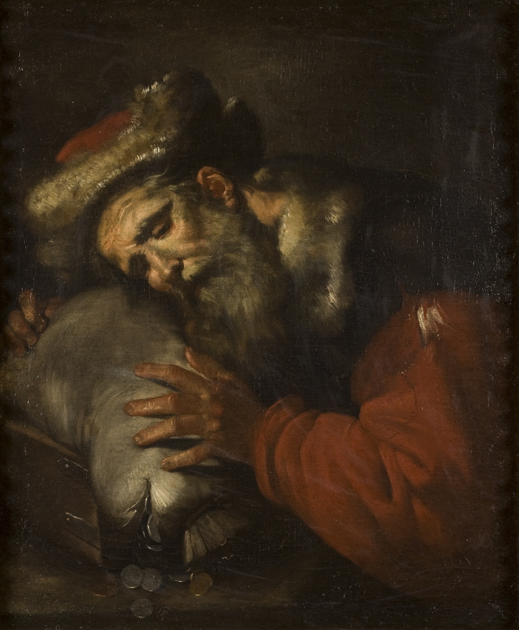 Avaro, ritratto d'uomo (dipinto) di Maestro dell'annuncio ai Pastori (attribuito) (sec. XVII)