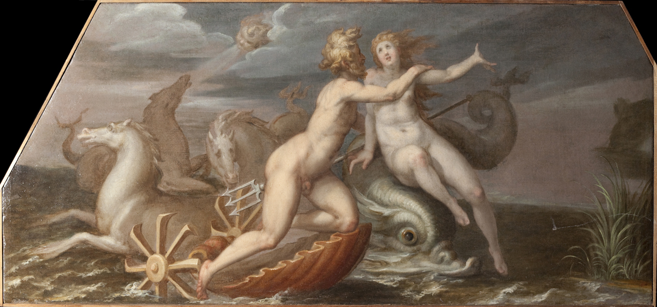 Poseidone e Anfitrite (dipinto) di Sons Jean (sec. XVI)
