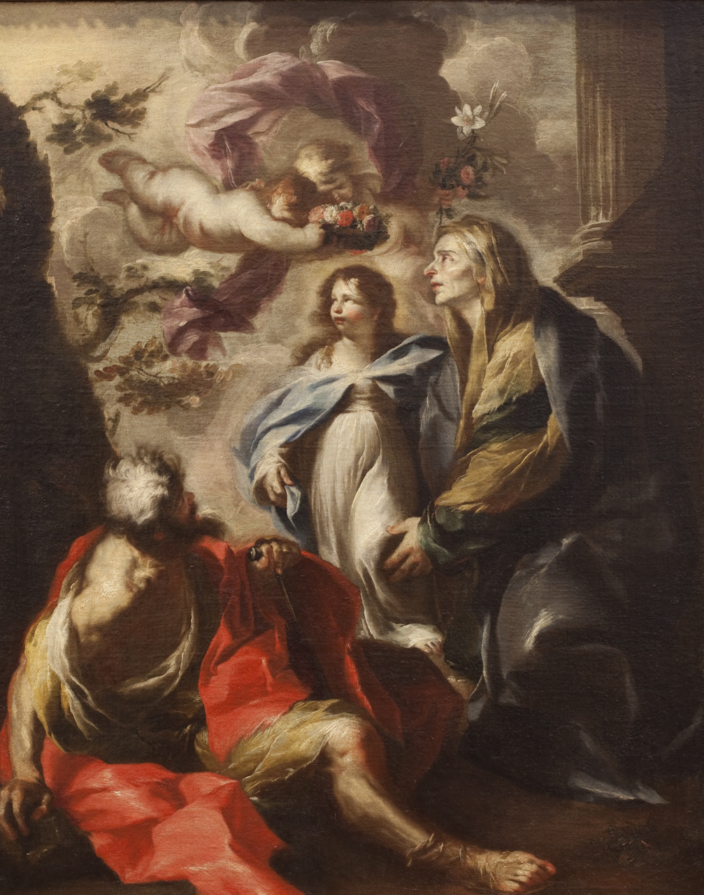 Maria Vergine bambina con Sant'Anna e San Gioacchino (dipinto) di Solimena Francesco detto Abate Ciccio (sec. XVII)