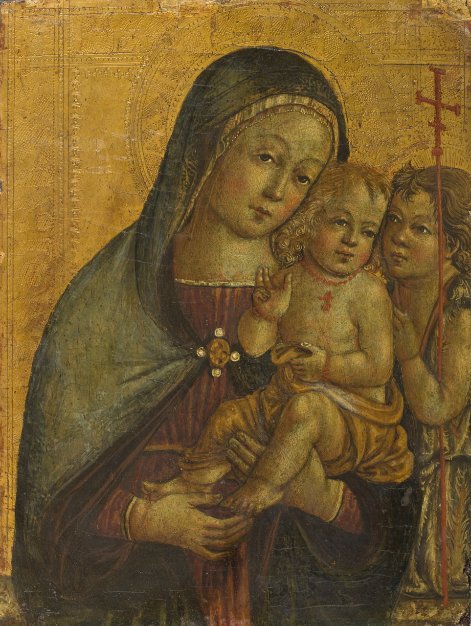 Madonna con Bambino e San Giovannino (dipinto) - ambito umbro-laziale (fine sec. XV)