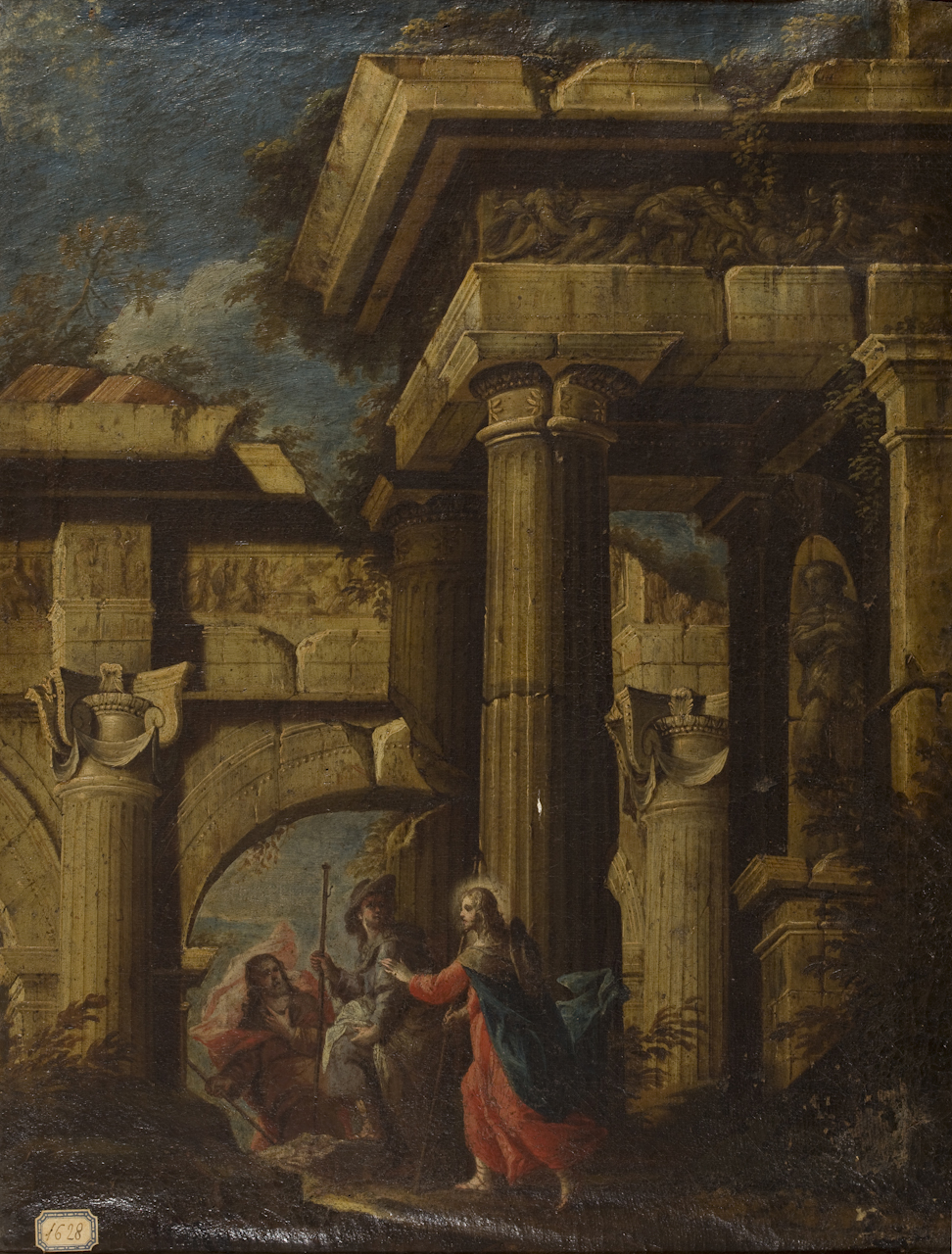 Pellegrini di Emmaus (dipinto) di Coccorante Leonardo (attribuito) (secc. XVII/ XVIII)