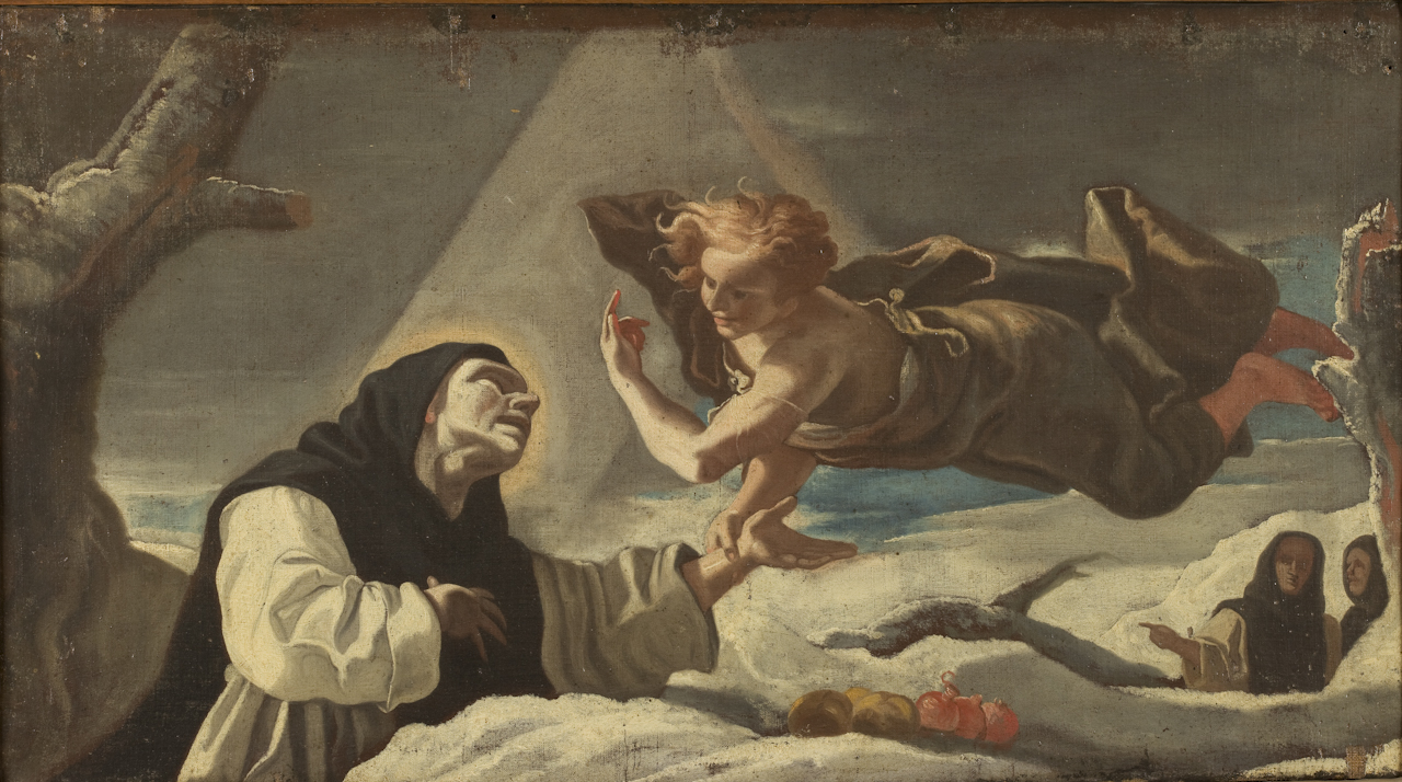 annuncio dell'angelo a San Pietro Celestino (dipinto) di Preti Mattia detto Cavalier Calabrese (sec. XVII)