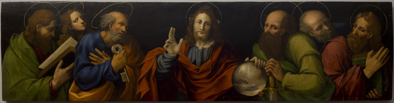 Cristo tra gli apostoli (dipinto) di Cardisco Marco detto Marco Calabrese (sec. XVI)