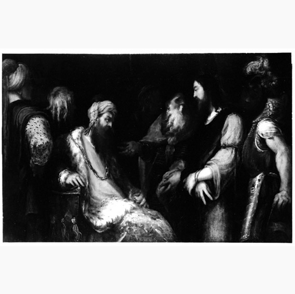 Cristo davanti a Pilato (dipinto) di Meldolla Andrea detto Andrea Schiavone (terzo quarto sec. XVI)