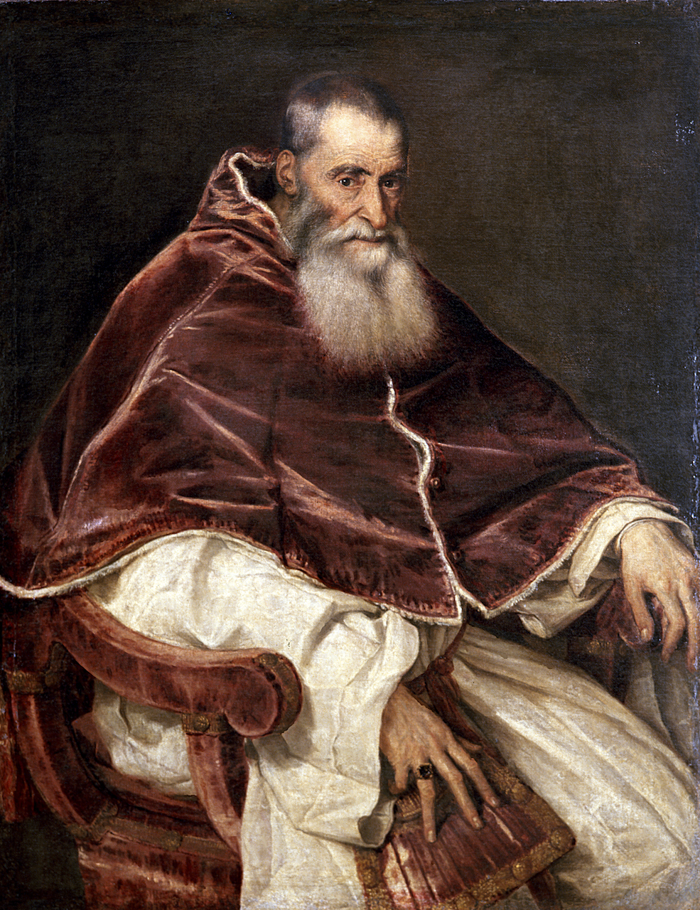 ritratto di papa Paolo III a capo scoperto, ritratto di Papa Paolo III (dipinto) di Vecellio Tiziano (sec. XVI)