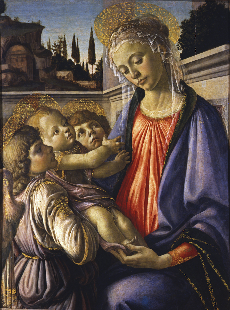 Madonna con Bambino e angeli (dipinto) di Filipepi Alessandro detto Sandro Botticelli (sec. XV)