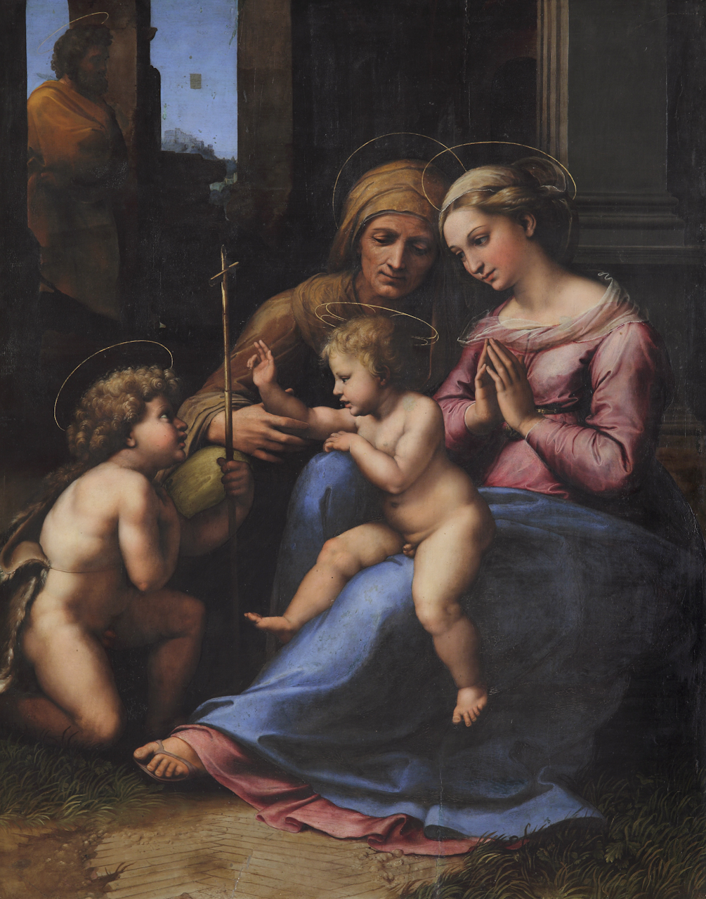 Madonna del divino amore (dipinto) di Penni Giovan Francesco detto Fattore (bottega) (sec. XVI)