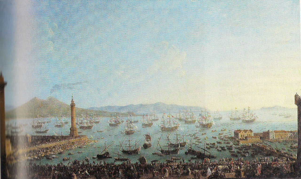 Partenza di Carlo di Borbone per la Spagna (dipinto, serie) di Joli Antonio (sec. XVIII)