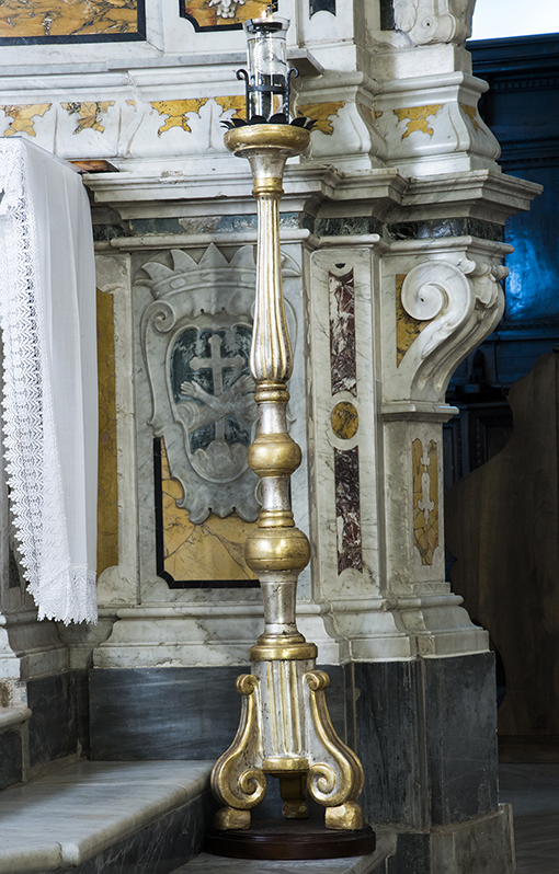 candeliere d'altare, coppia - ambito Italia meridionale (sec. XIX)