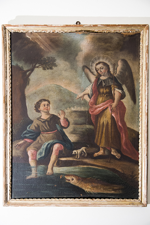 San Raffaele arcangelo e Tobiolo (dipinto) - ambito Italia meridionale (seconda metà sec. XIX)