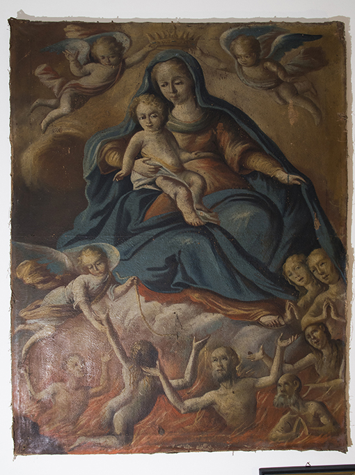 Madonna del Carmelo e anime del Purgatorio (dipinto) - ambito Italia meridionale (seconda metà sec. XIX)