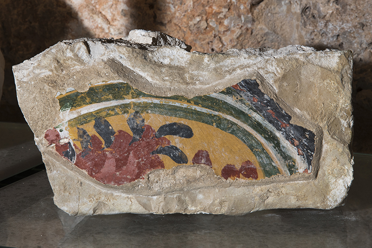 decorazione pittorica, frammento - ambito italiano (sec. XIII/ XIV)