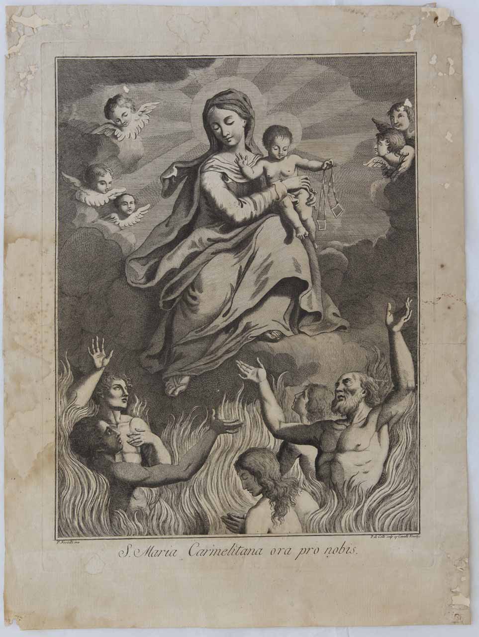 Madonna del Carmelo (stampa, serie) di De Col Pellegrino, Novelli Pietro Antonio - ambito veneto (secc. XVIII/ XIX)