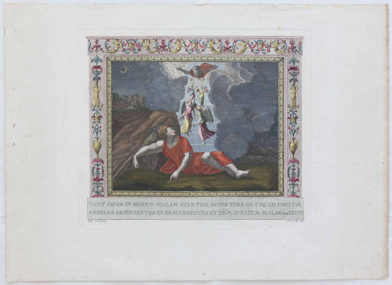 Il sogno di Giacobbe (stampa, serie) di De Col Pellegrino - ambito veneto (sec. XIX)