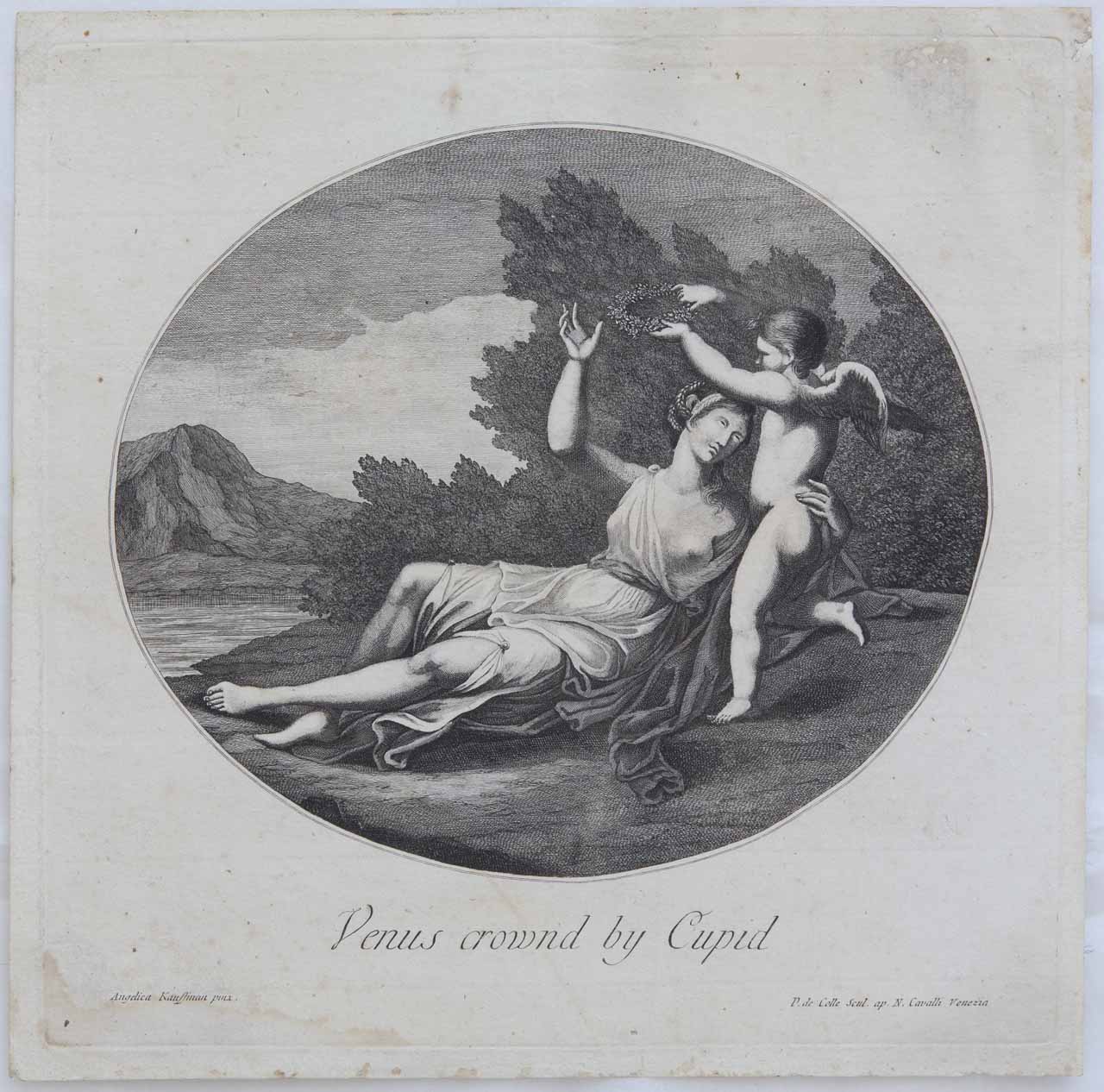 Venere incoronata da Cupido (stampa, serie) di De Col Pellegrino - ambito veneto (secc. XVIII/ XIX)