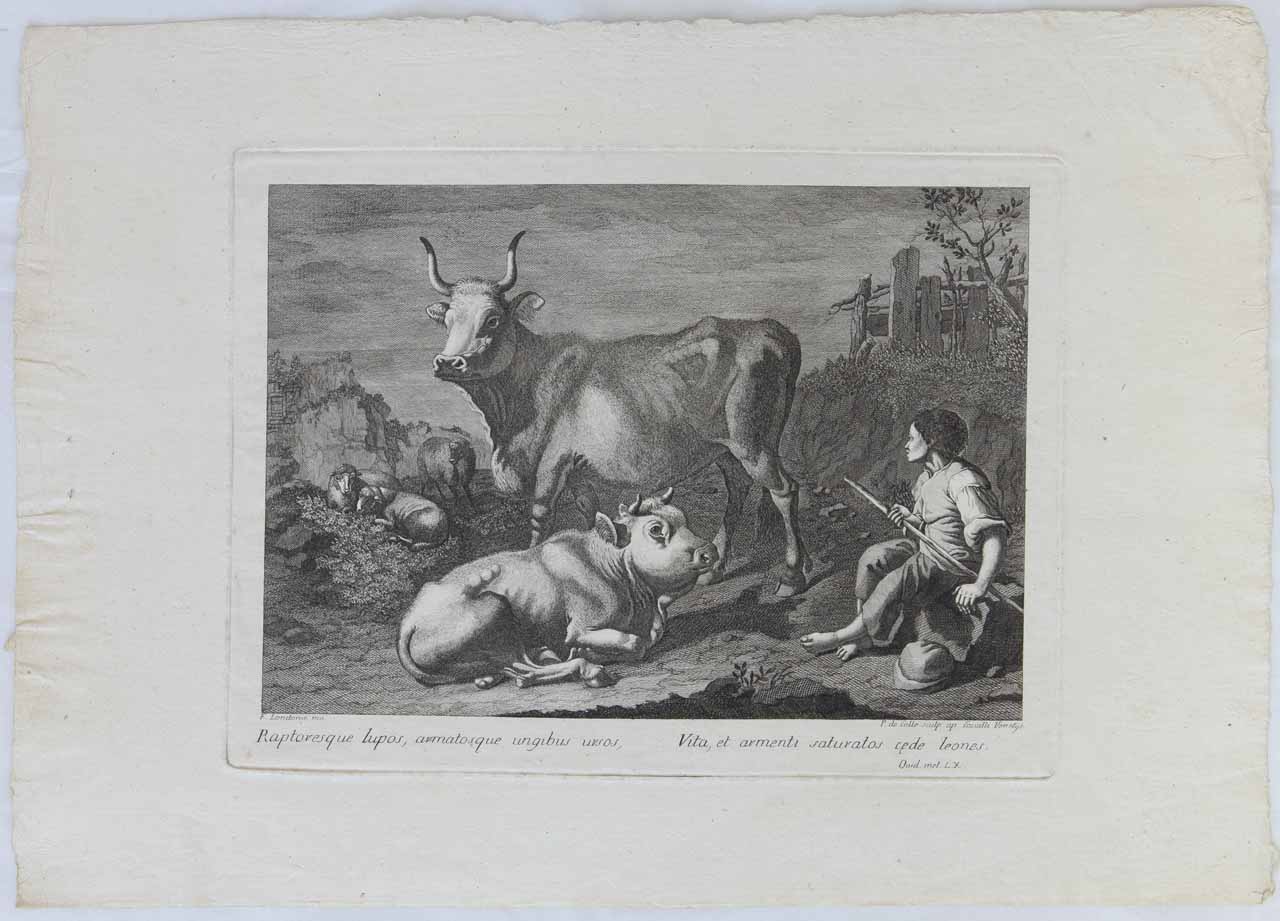 Scena pastorale (stampa, serie) di De Col Pellegrino, Londonio Francesco - ambito veneto (secc. XVIII/ XIX)