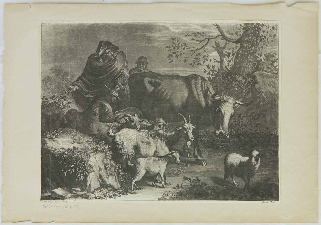 Scena pastorale (stampa, serie) di De Pian Giovanni Maria, Londonio Francesco - ambito veneto (sec. XVIII)