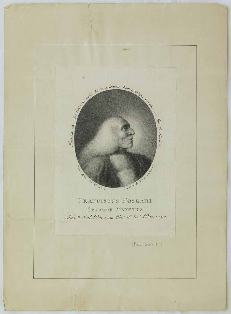 Ritratto di Francesco Foscari (stampa) di De Pian Giovanni Maria, Castelli Bernardino - ambito veneto (sec. XVIII)
