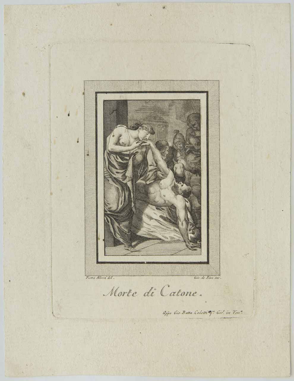 La morte di Catone (stampa, serie) di De Pian Giovanni Maria - ambito veneto (sec. XVIII)