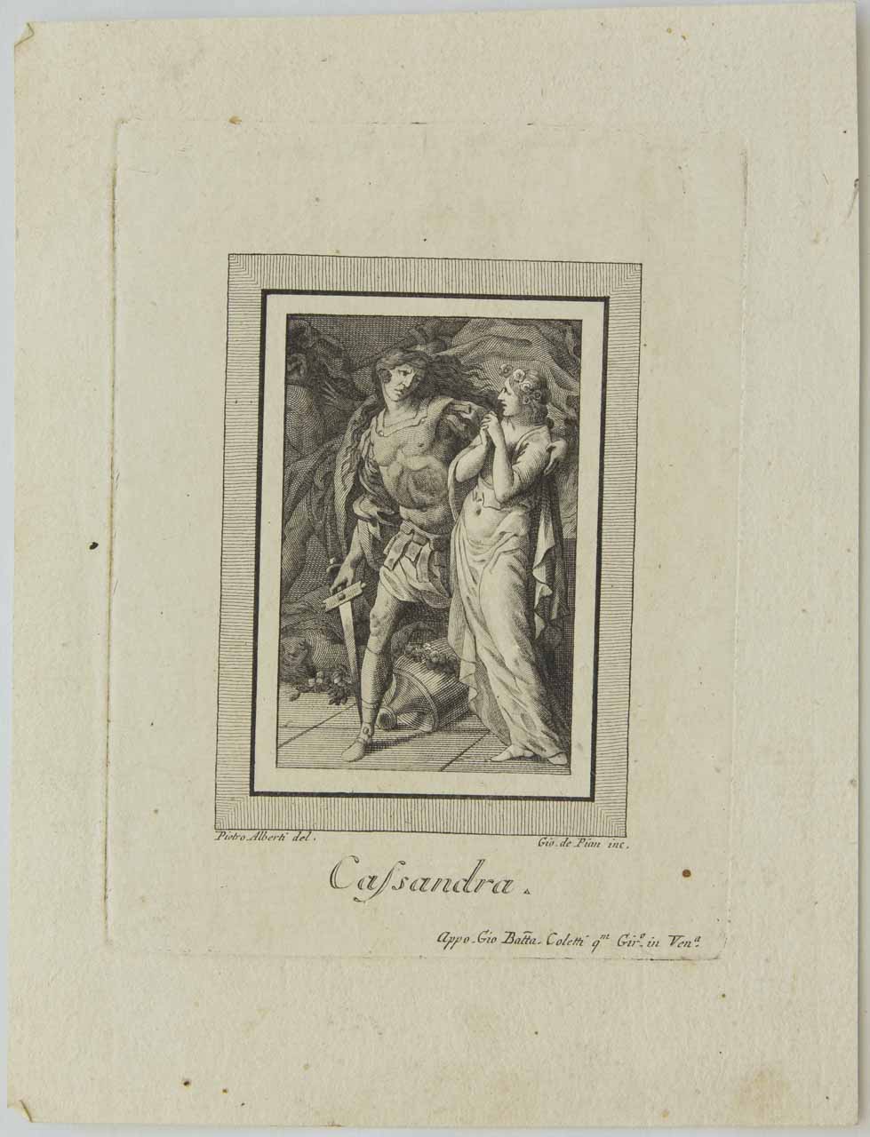 Cassandra e Aiace (stampa, serie) di De Pian Giovanni Maria - ambito veneto (sec. XVIII)
