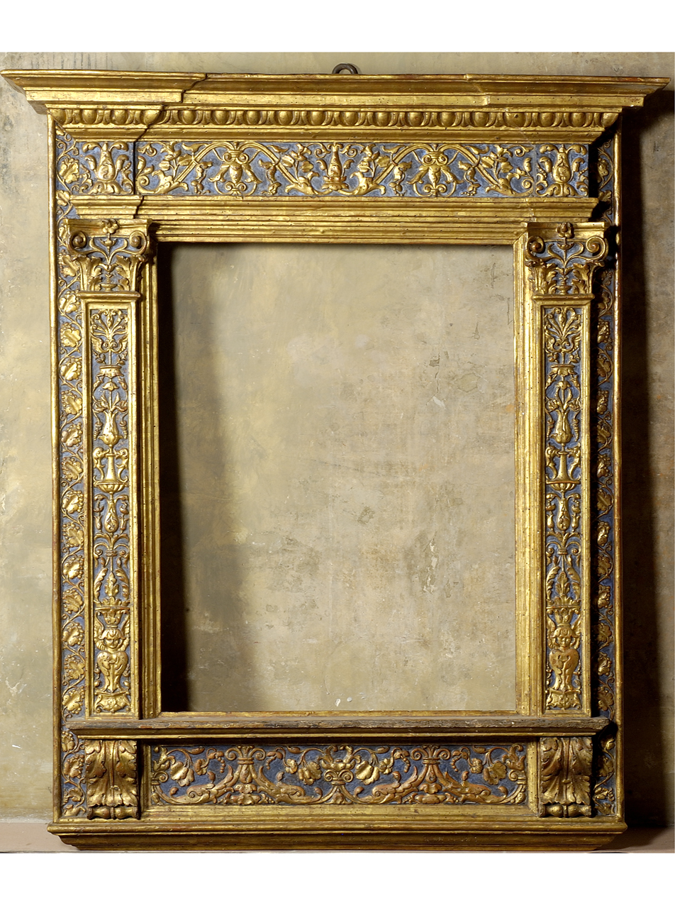 cornice a impostazione architettonica di dipinto - manifattura toscana (metà/ metà secc. XIX/ XX)