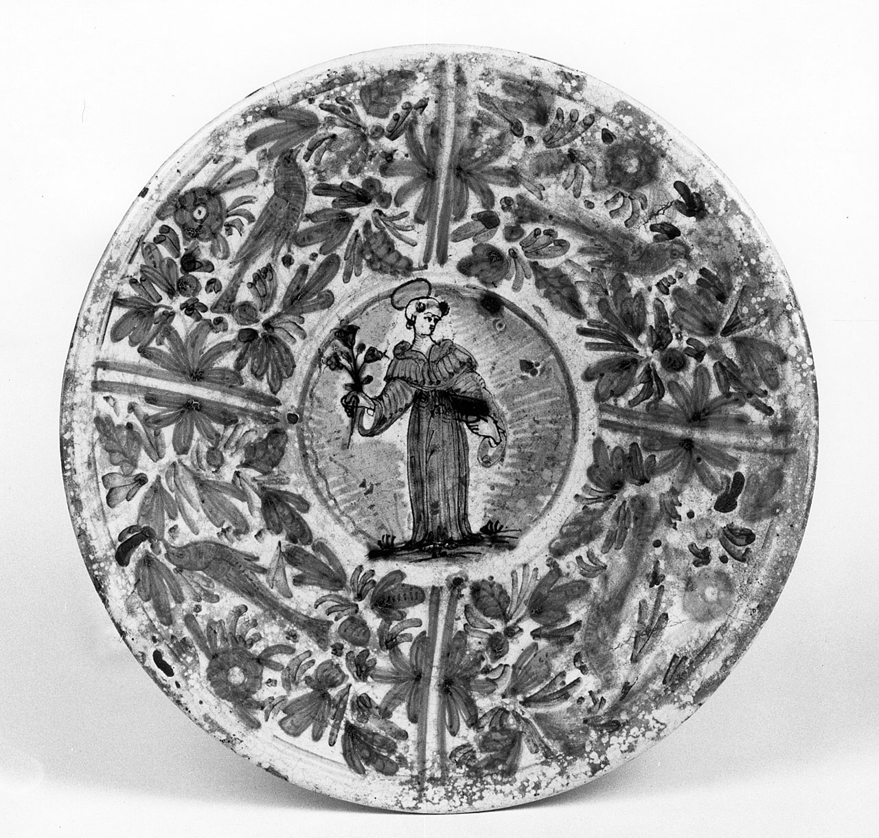 Sant'Antonio da Padova (piatto) - manifattura di Deruta (seconda metà sec. XVII)