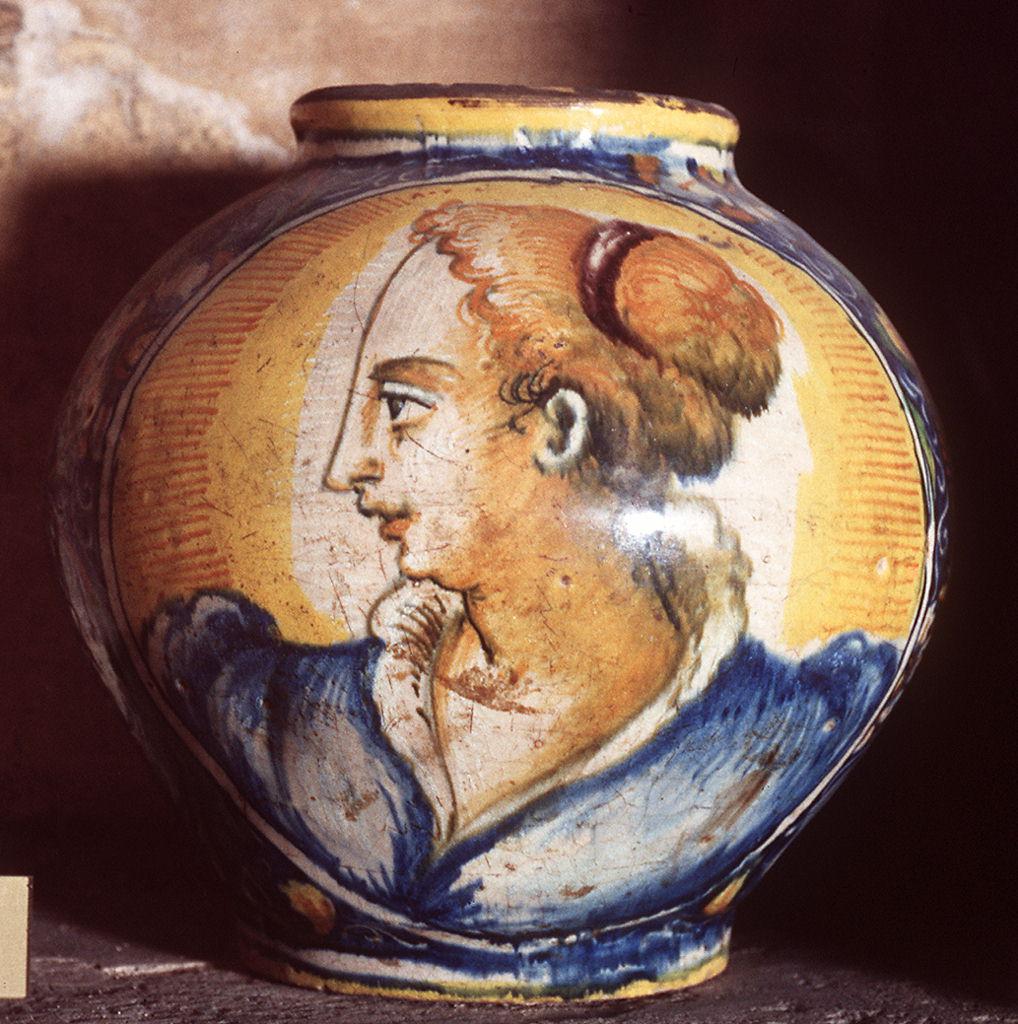 testa d'uomo e testa di donna (vaso) - manifattura veneta (seconda metà sec. XVI)