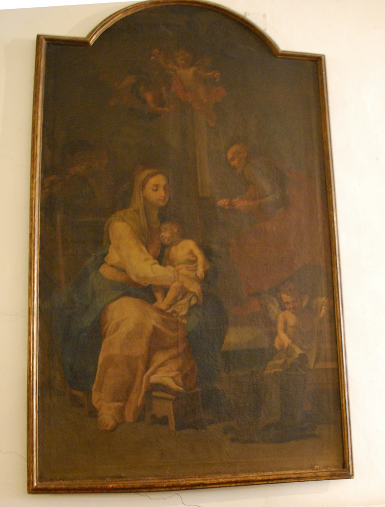 Sacra Famiglia con angeli musicanti (dipinto) - ambito parmense (sec. XVIII)