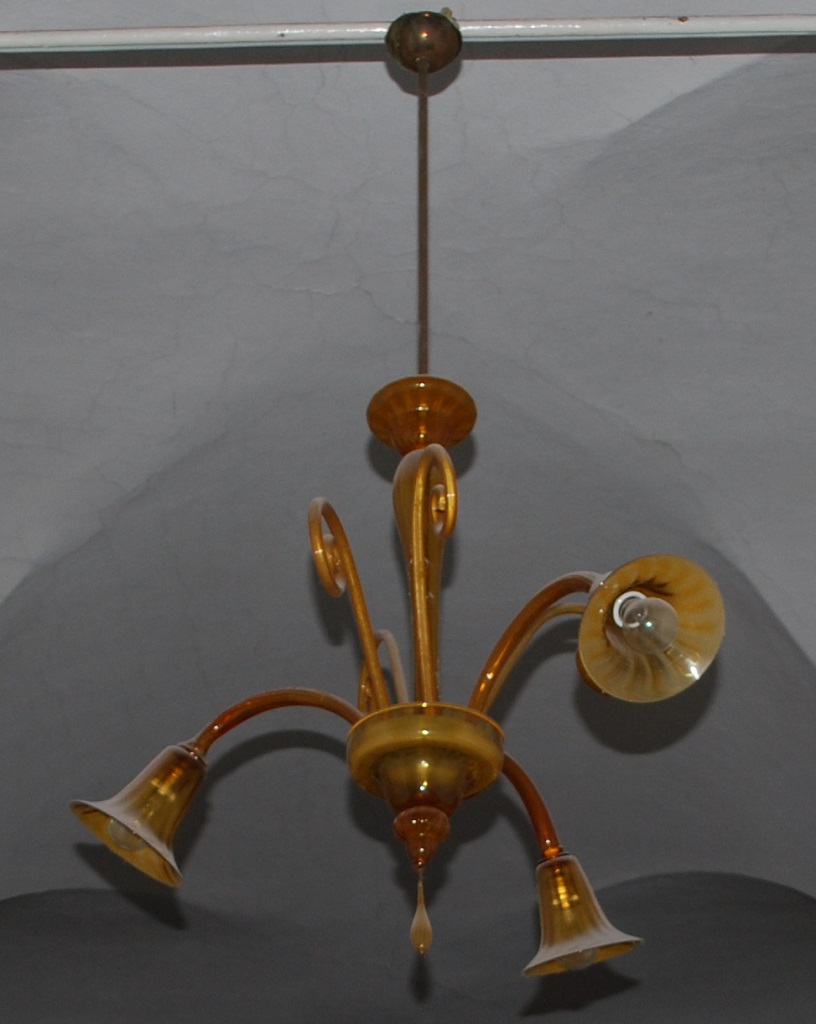 lampadario - a bracci, coppia - produzione muranese (inizio sec. XX)