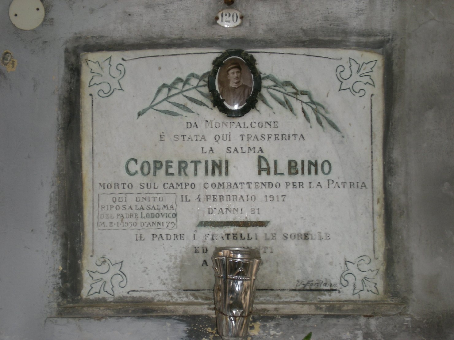 lapide tombale di Fontana Umberto (sec. XX)