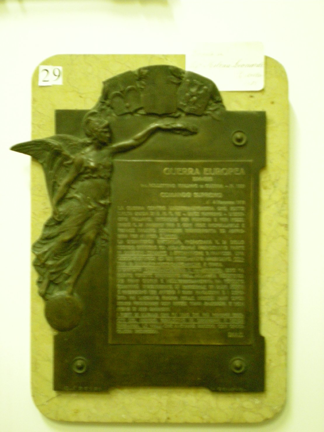 La Vittoria (targa commemorativa) - ambito italiano (?) (sec. XX)