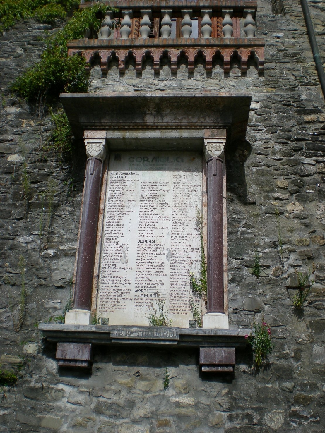monumento ai caduti - a lapide - ambito parmense (sec. XX)