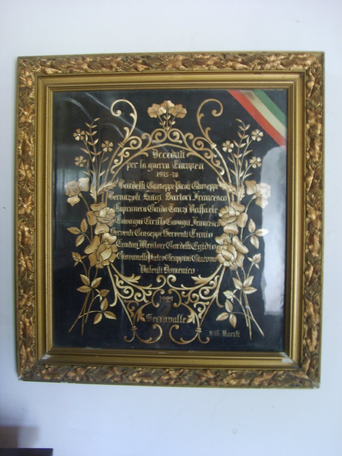 targa commemorativa di Barili B (sec. XX)