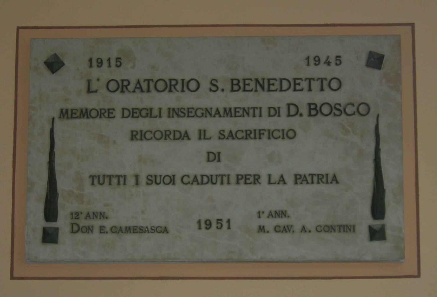 lapide commemorativa ai caduti - ambito parmense (sec. XX)