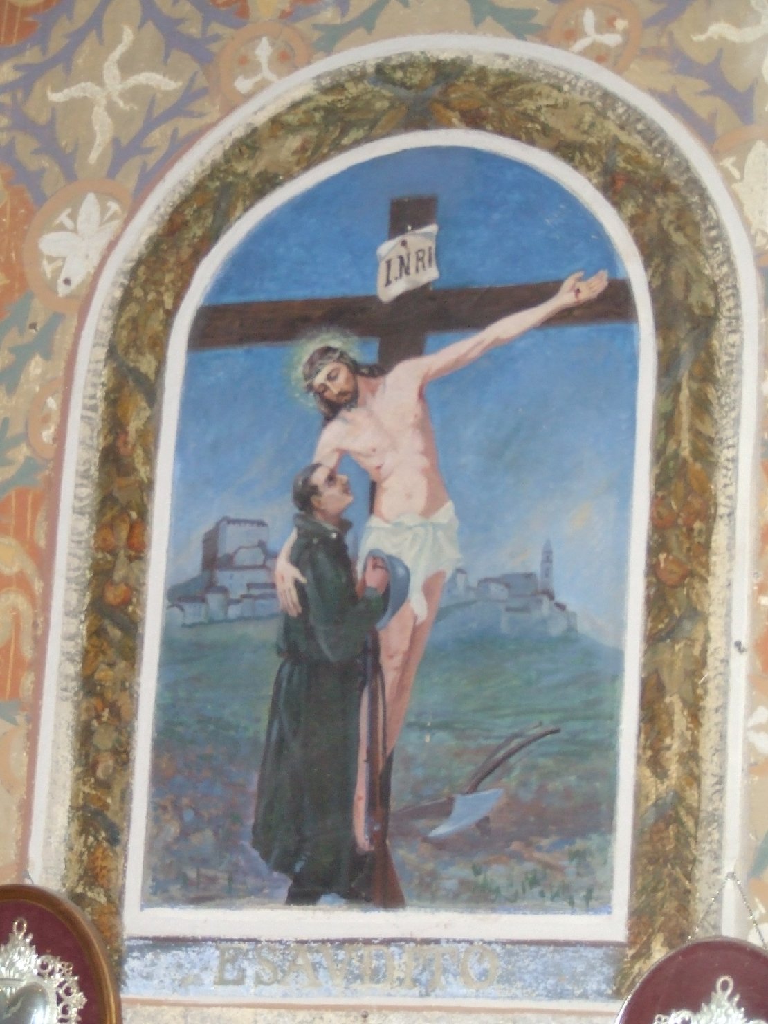 Cristo che benedice un soldato (dipinto, opera isolata) di Musa Romeo (sec. XX)
