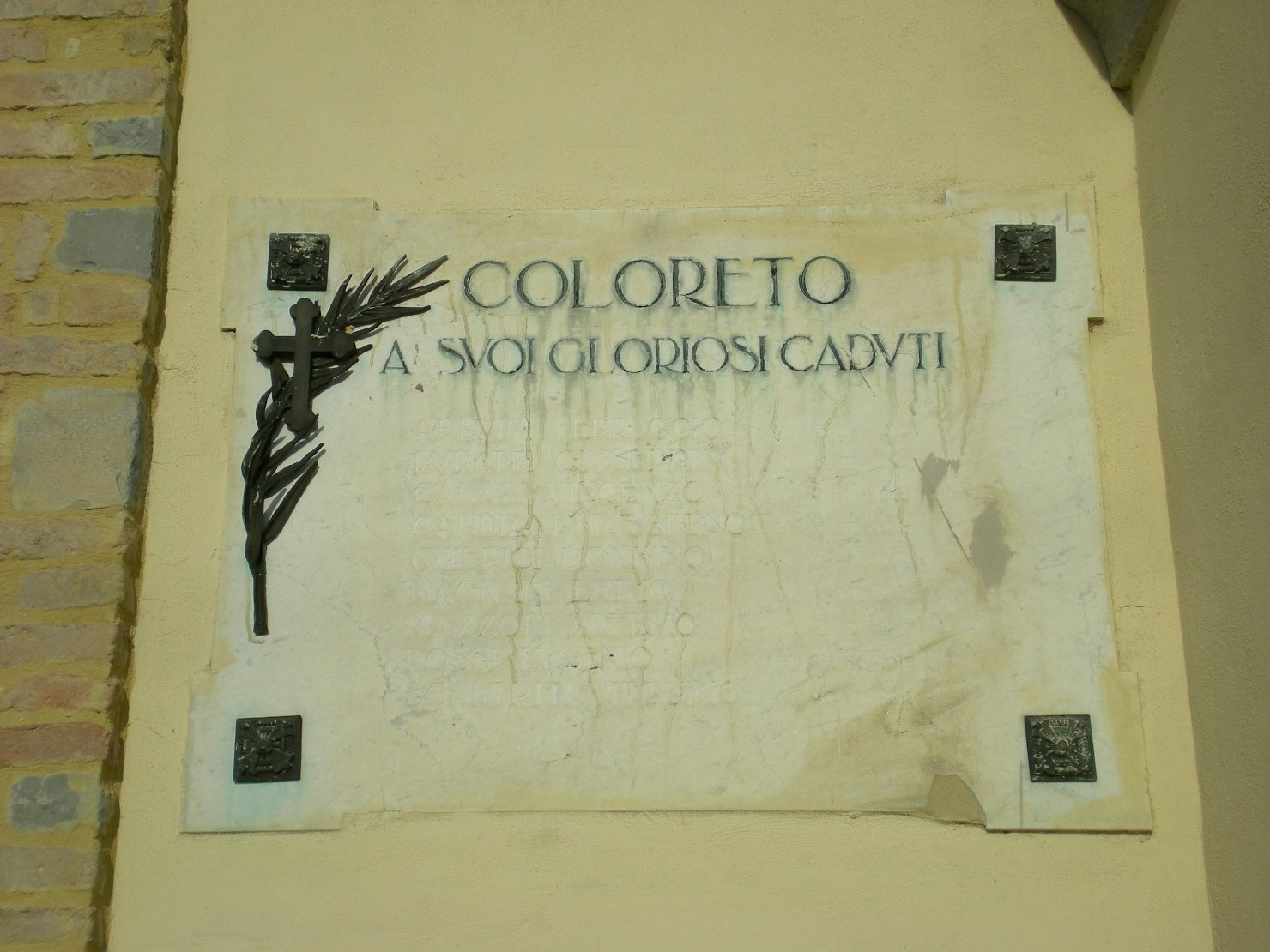 lapide commemorativa ai caduti di Ditta De Giuli (sec. XX)